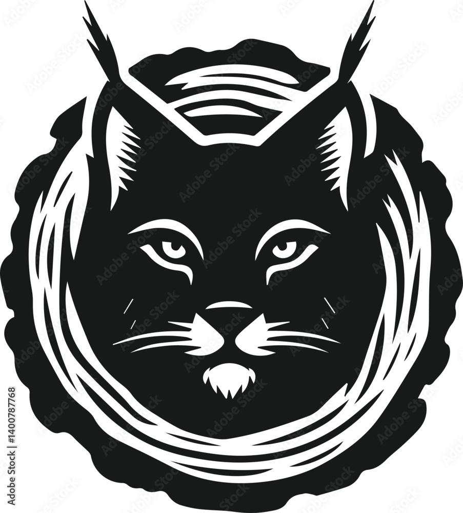Fototapeta premium Lynx animal vector silhouette