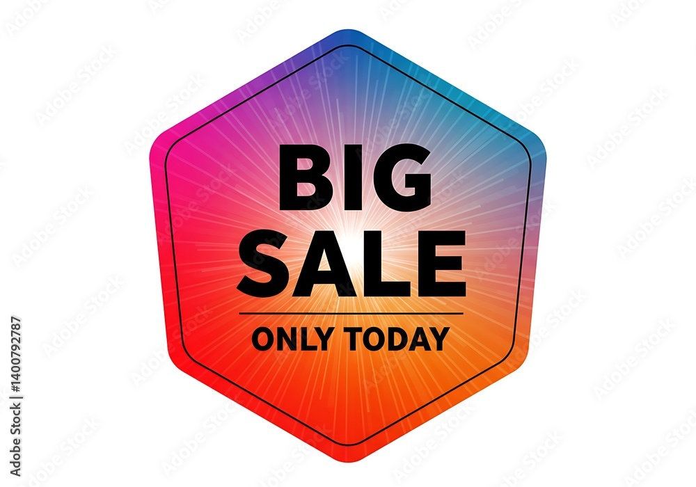 Vibrant Big Sale Sign, Only Today