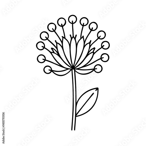 allium flower icon, allium flower vector illustration-simple illustration of allium flower, perfect for allium flower logos and icons