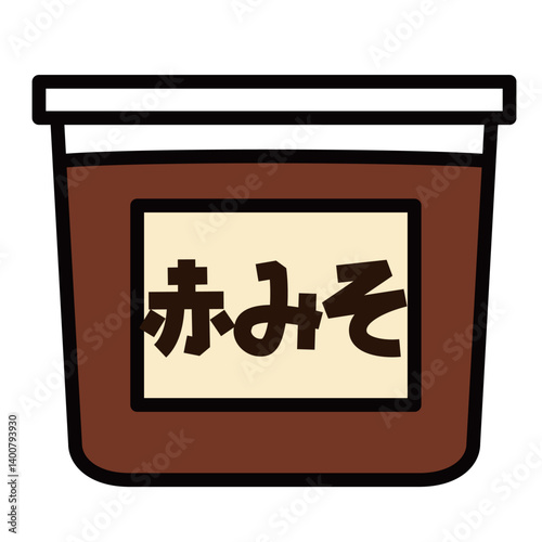 シンプルな赤味噌のアイコン