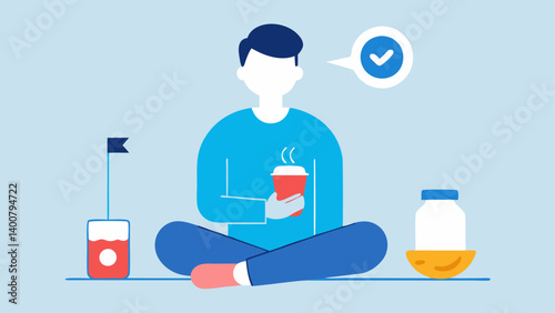 PostScan Recovery The patient sitting calmly after the scan with a light snack and water nearby demonstrating the postscan care instructions.