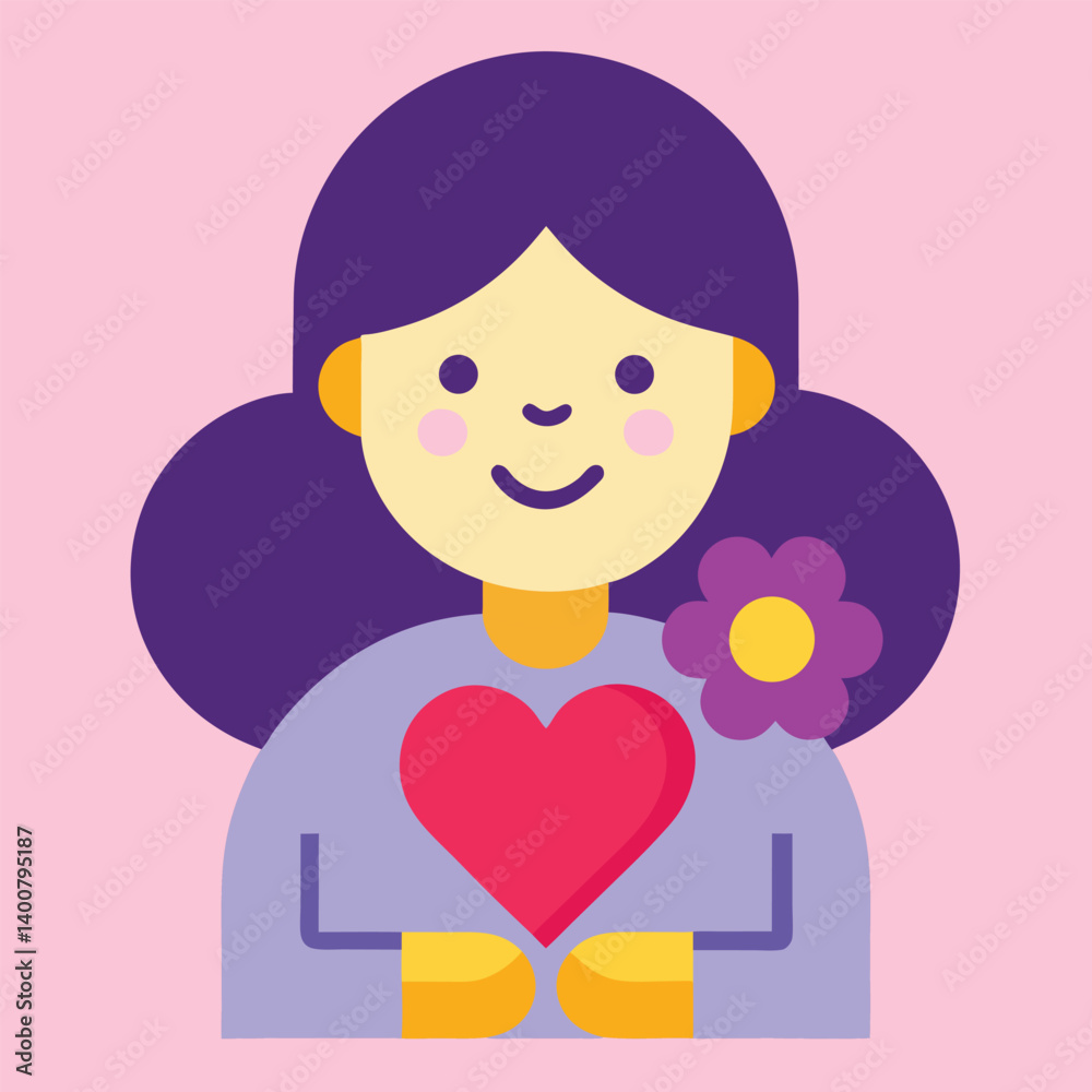 Happy mothers day vector with bouquet and heart. Happy mothers day vector with bouquet and heart.