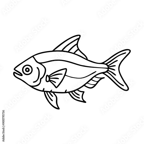 black skirt tetra fish icon, black skirt tetra fish vector illustration-simple illustration of black skirt tetra fish, perfect for black skirt tetra fish logos and icons