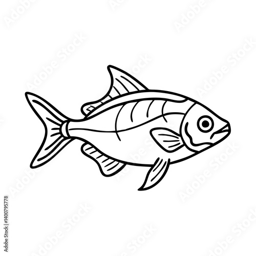 black skirt tetra fish icon, black skirt tetra fish vector illustration-simple illustration of black skirt tetra fish, perfect for black skirt tetra fish logos and icons
