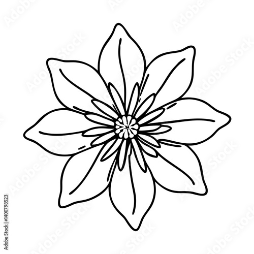 clematis flower icon, clematis flower vector illustration-simple illustration of clematis flower, perfect for clematis flower logos and icons