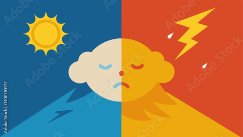 Emotional Weather A split image showing a sunny day on one side and a stormy day on the other symbolizing the fluctuation of emotions during and after traumatic experiences.