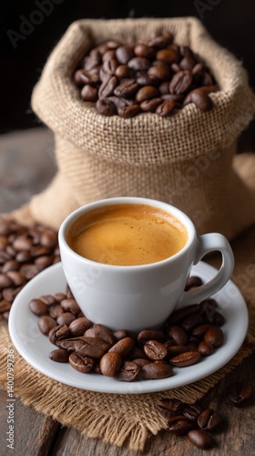 Espresso and Coffee Beans