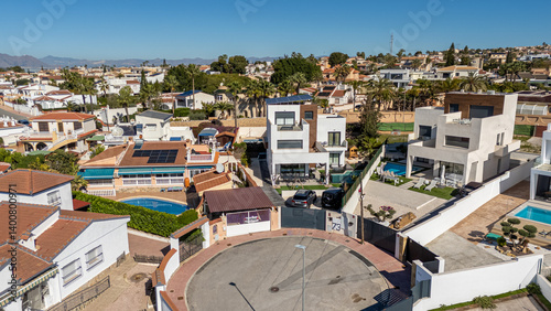 Modern villas with private pools in a residential cul-de-sac