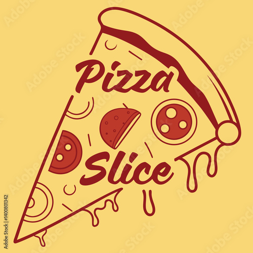 Minimalist Pizza Slice Vector Illustration