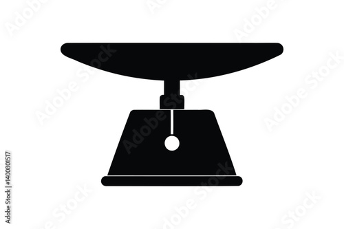 Kitchen scale silhouette on white background