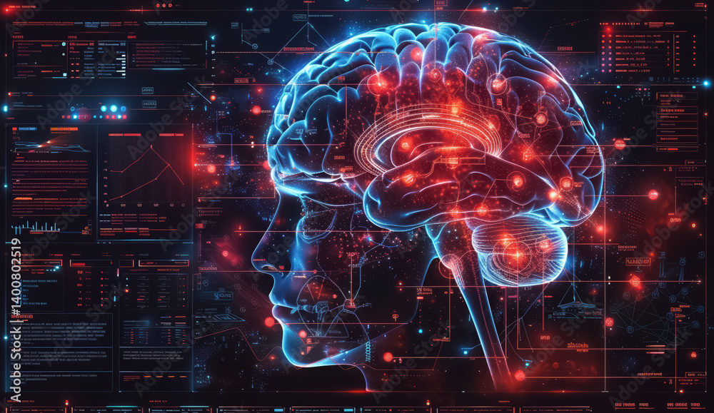 futuristic medical research of brain neural nerve system