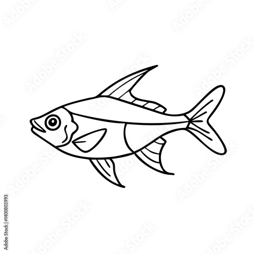 ember tetra fish icon, ember tetra fish vector illustration-simple illustration of ember tetra fish, perfect for ember tetra fish logos and icons