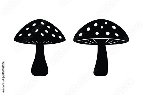 Mushroom silhouette on white background