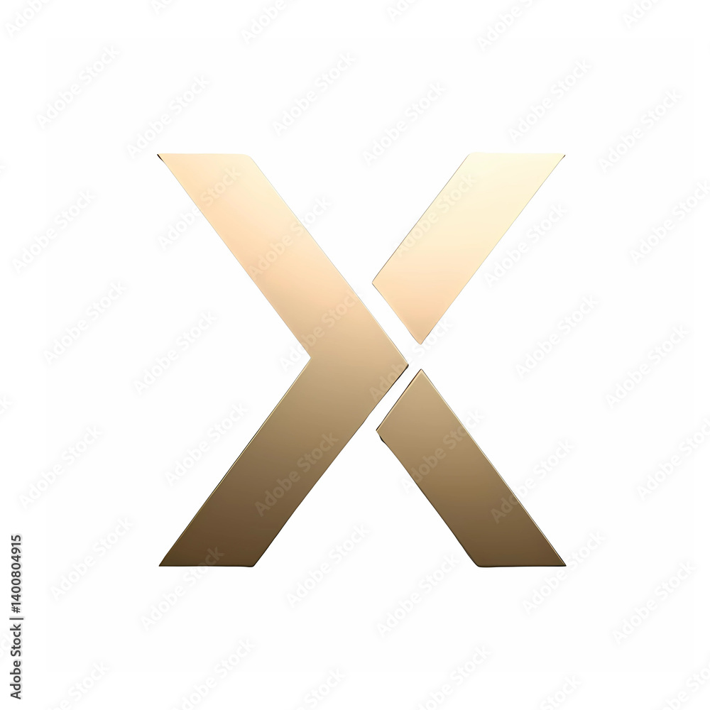 Stylized Geometric Letter X with Metallic Gold to Bronze Gradient and Clean Symmetrical Cuts in Futuristic Aesthetic for High-End Tech and Luxury Branding Vector Stylized Geometric Letter X with Metallic Gold to Bronze Gradient and Clean Symmetrical Cuts in Futuristic Aesthetic for High-End Tech and Luxury Branding Vector