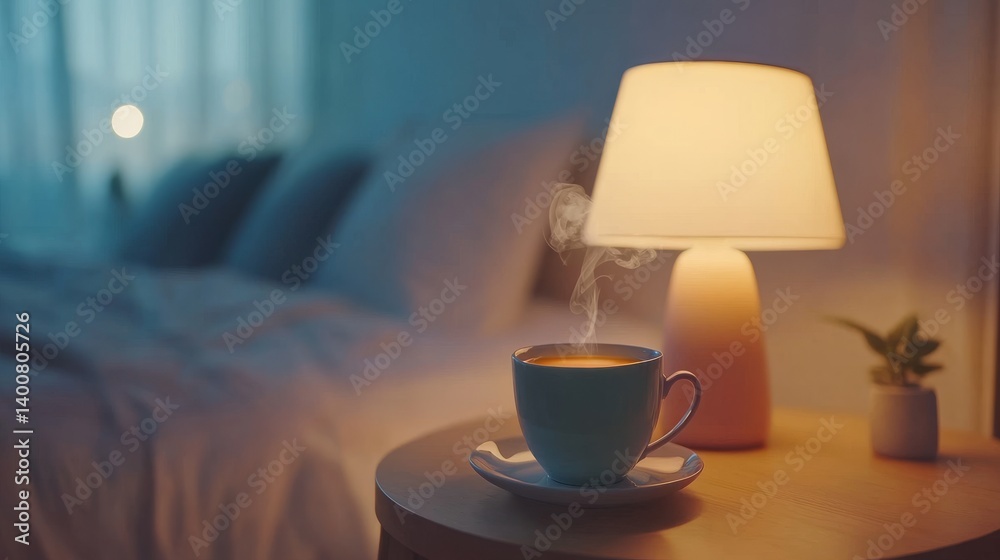 Obraz premium a cup of chamomile tea steaming