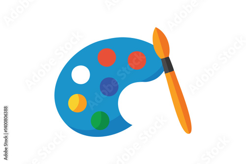 Paint brush with palette vector