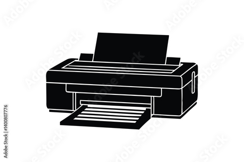 Printer silhouette on white background