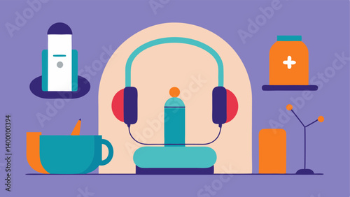 Relaxation Accessories The treatment area equipped with relaxation accessories such as headphones and a soothing sound system enhancing the overall therapy experience.
