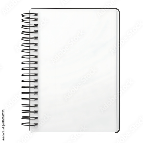 Obraz na płótnie A realistic spiral-bound notepad opened to blank white lined pages on a transparent background showcasing a clean and modern note-taking surface w salonie