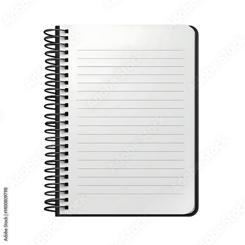 Obraz na płótnie A realistic spiral-bound notepad opened to blank white lined pages on a transparent background showcasing a clean and modern note-taking surface w salonie