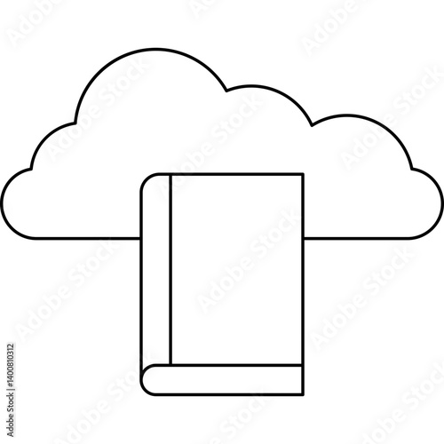 Cloud Library icon single vector illustration