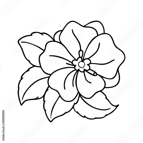 Foto impatiens flower icon, impatiens flower vector illustration-simple illustration