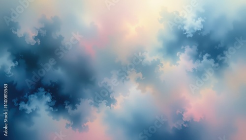 A blurred expanse featuring soft, overlapping washes of color