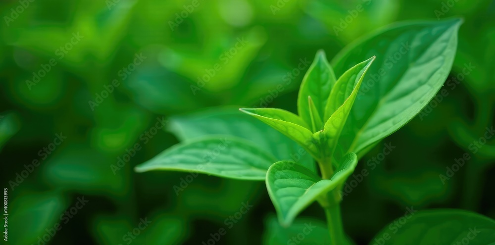 Deep green leafy plant in a garden environment, greenery, botany, chlorophyll Deep green leafy plant in a garden environment, greenery, botany, chlorophyll