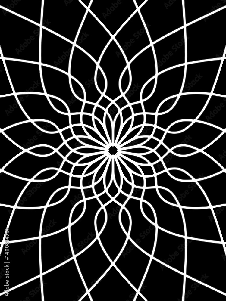 Obraz premium Optical Illusion Inspired Spiral Vector Mandala