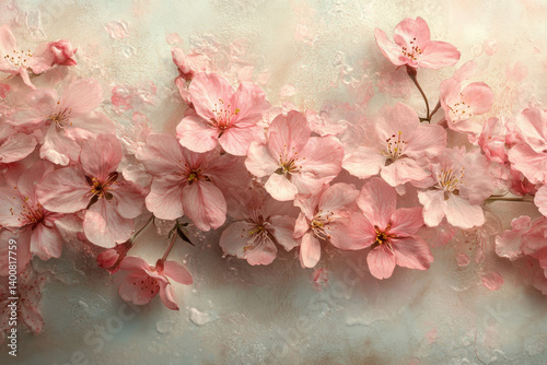 Wallpaper Mural Vibrant cherry blossom trees in full bloom against a clear blue sky, creating a stunning springtime scene. Bright pink flowers contrast the serene background. Torontodigital.ca