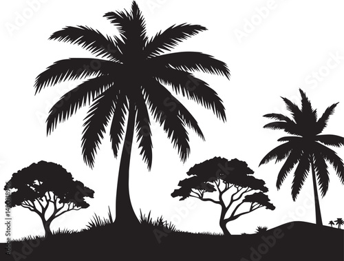 silhouette of palm trees
