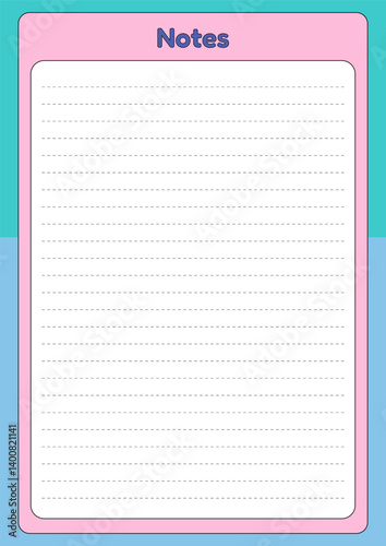 A simple and pastel colored lined notes page for jotting down ideas, reminder, and important information. Perfect for organizing daily tasks and list.