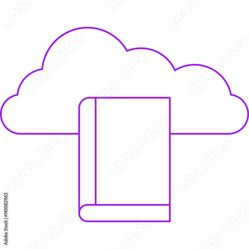 Cloud Library icon single vector illustration