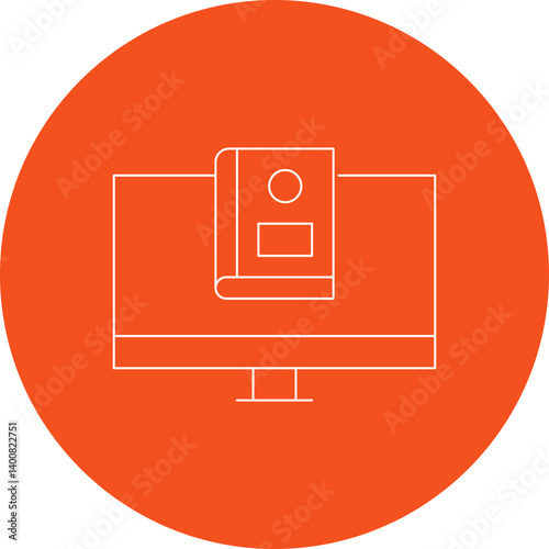 Online Library icon single vector illustration