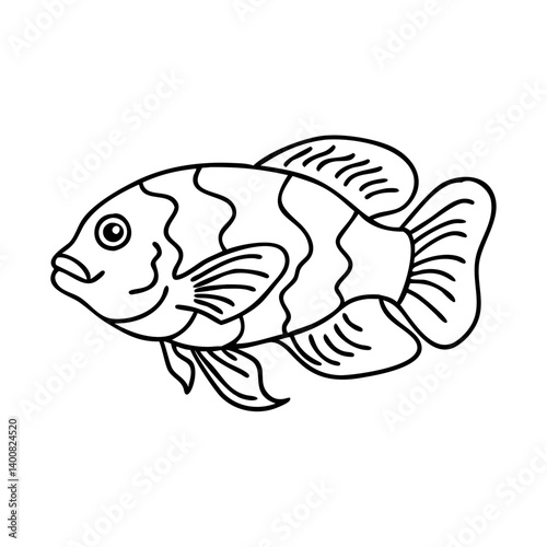 oscar fish icon, oscar fish vector illustration-simple illustration of oscar fish, perfect for oscar fish logos and icons