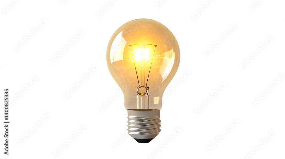 Bright and Efficient Light Bulb Illuminating on White Background for Professional Use Bright and Efficient Light Bulb Illuminating on White Background for Professional Use