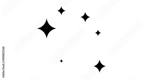 Sparkles Animation in Black and white