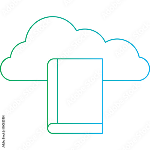 Cloud Library icon single vector illustration