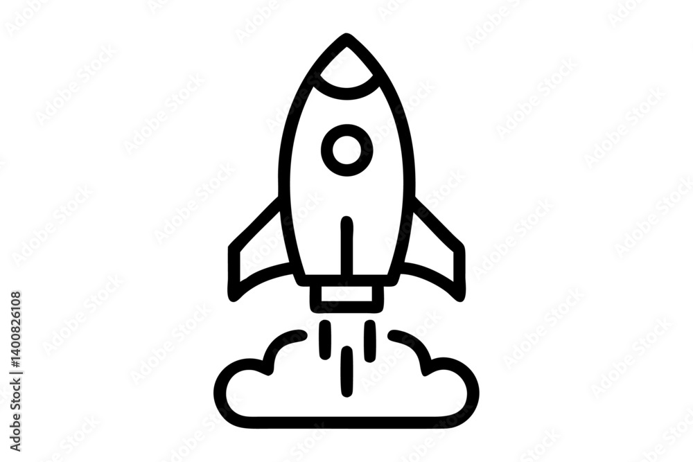 Rocket Launch Icon Simple and Bold Design Rocket Launch Icon Simple and Bold Design