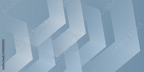 Abstract hexagon lines on gray background. Geometric stripe line art design for poster, brochure, cover, website, banner.vector background art