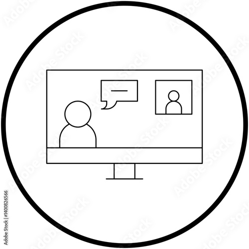 Video Conferencing icon single vector illustration