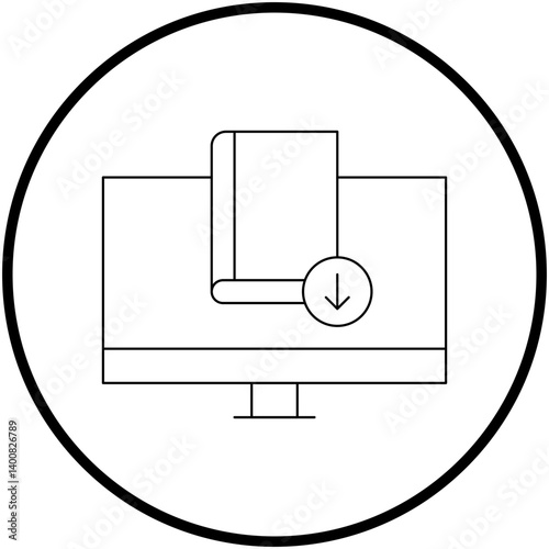 Download EBook icon single vector illustration