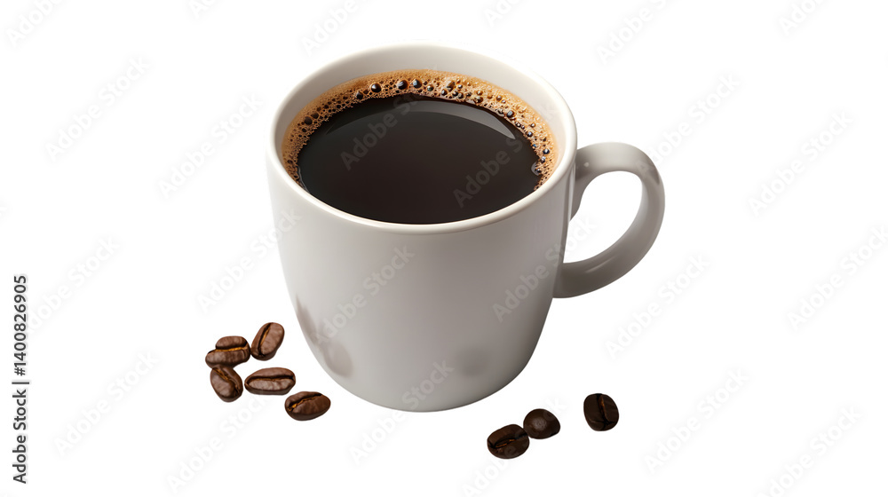 Fototapeta premium White Coffee Mug Mockup on Blank White Background for Professional Branding Presentation