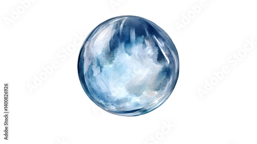 Wallpaper Mural White Crystal Ball Watercolor Isolated � Mystical and Transparent Sphere Design Element Torontodigital.ca