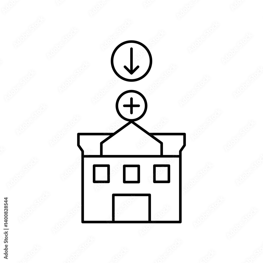 Fototapeta premium hospital icon design arrow down