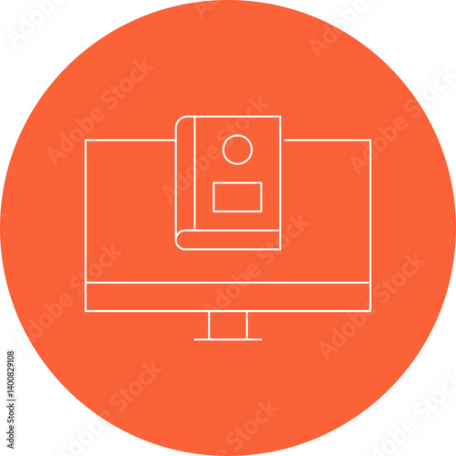Online Library icon single vector illustration