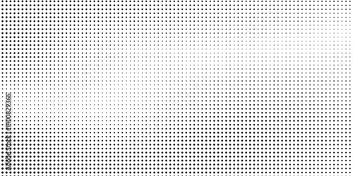 Grunge halftone gradient background. Faded grit noise texture. White and black sand wallpaper. Retro pixelated backdrop. Anime or manga style comic overlay. Vector graphic modern art