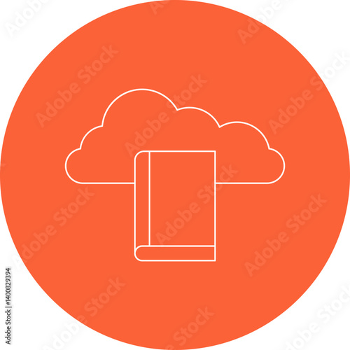 Cloud Library icon single vector illustration