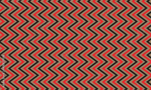  simple abstract red and black colour vertical zig zag line pattern with a brown background