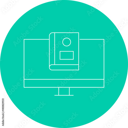 Online Library icon single vector illustration